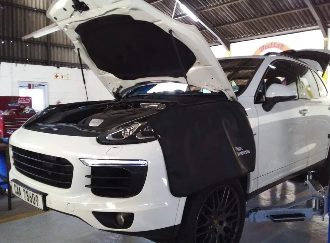 SUV receiving mechanical servicing at Bullet Auto Service Station